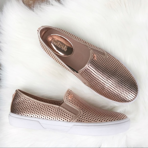Michael kors rose gold slip on sneakers Clearance